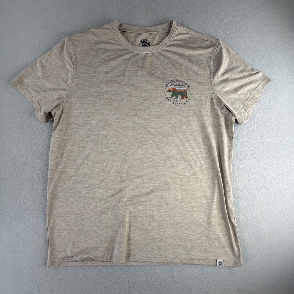 Flag & Anthem Mens Size Large Tan Outdoor Trading Co Bear Graphic Tee Western